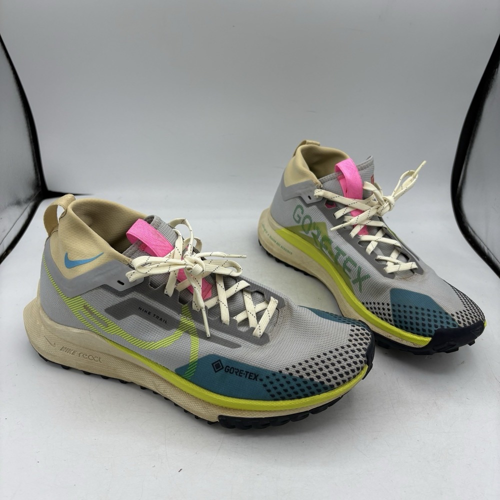 Nike Shoes Mens Size 7.5 React Pegasus Trail 4 Gore-Tex Gray Volt DJ7926-002